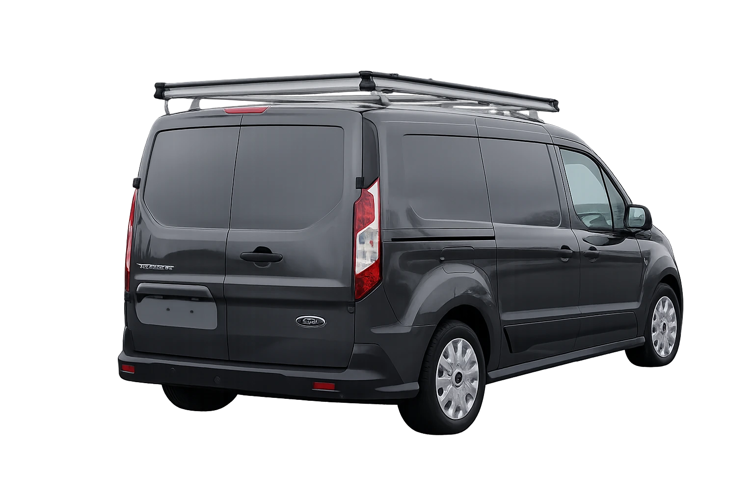 MovingPace van, rear view with roof rack